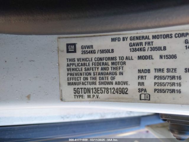 2007 HUMMER H3 SUV 5GTDN13E578124902 Photo 8