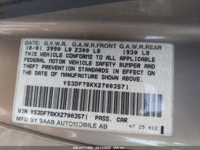 2002 SAAB 9-3 YS3DF78KX27003571 Photo 8