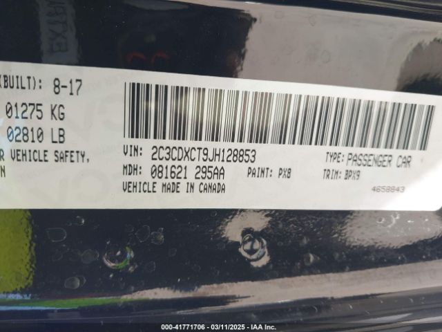 2C3CDXCT9JH128853 Dodge Charger R/t Rwd
