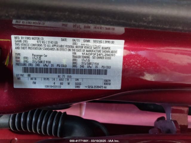 1FADP3F24FL294393 Ford FOCUS SE