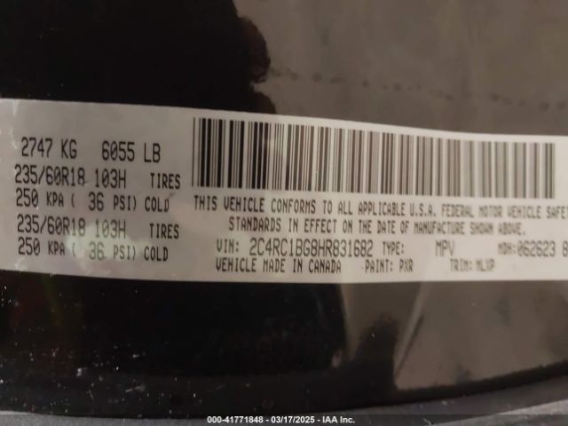 2C4RC1BG8HR831682 Chrysler Pacifica Touring-l