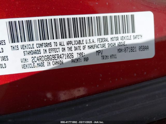 2C4RDGBG9ER471026 Dodge Grand Caravan Se