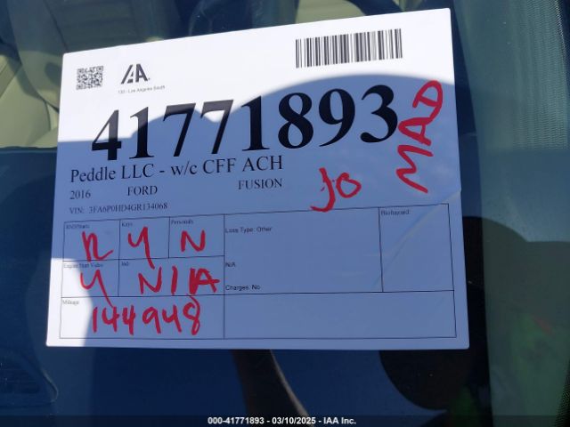 3FA6P0HD4GR134068 Ford FUSION SE