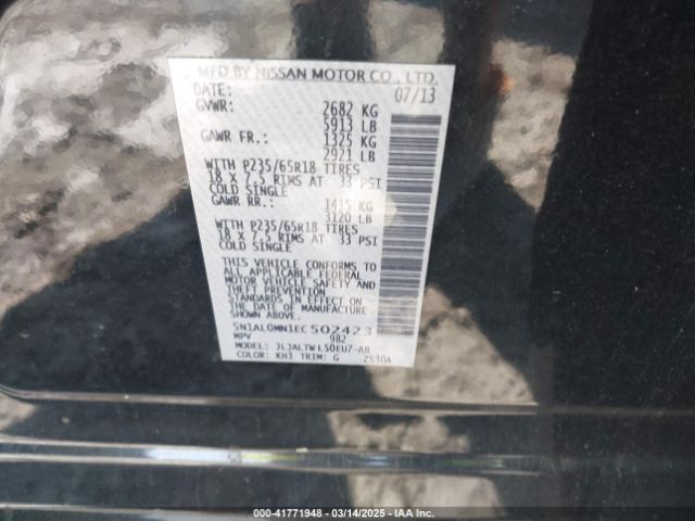 5N1AL0MN1EC502423 Infiniti QX60