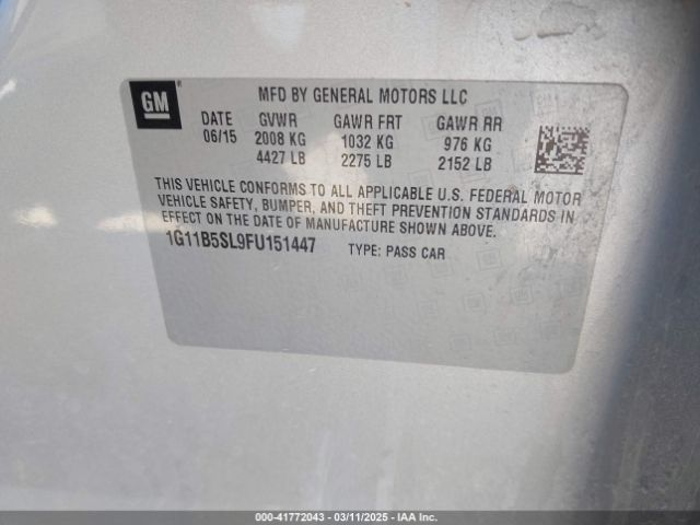1G11B5SL9FU151447 Chevrolet MALIBU LS