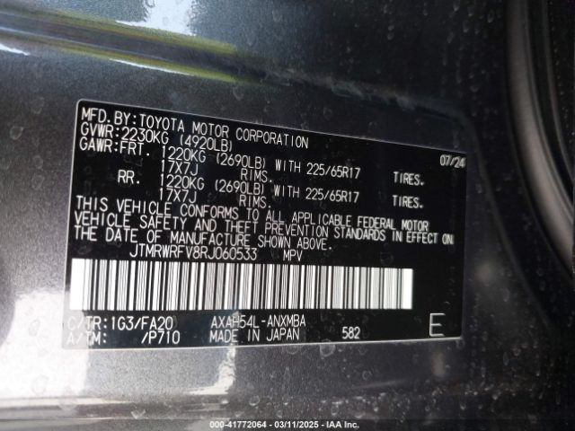 JTMRWRFV8RJ060533 Toyota Rav4 Hybrid Xle