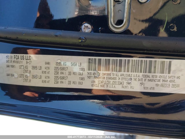 1C4PJLCB1JD513343 Jeep Cherokee Latitude Fwd