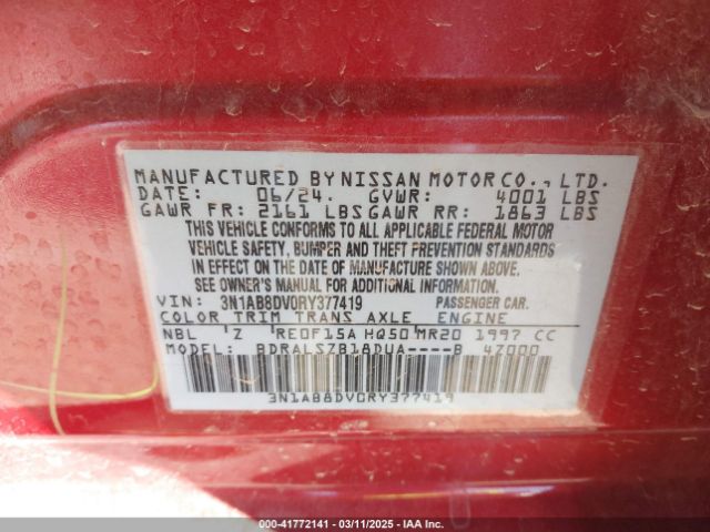 3N1AB8DV0RY377419 Nissan Sentra Sr Xtronic Cvt