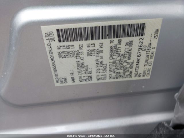 5N1AT3CB4MC679622 Nissan Rogue Sl Intelligent Awd