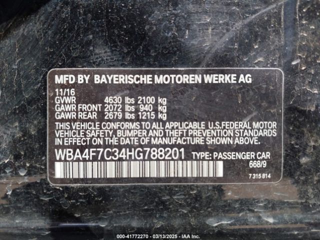 WBA4F7C34HG788201 BMW 430i Gran Coupe