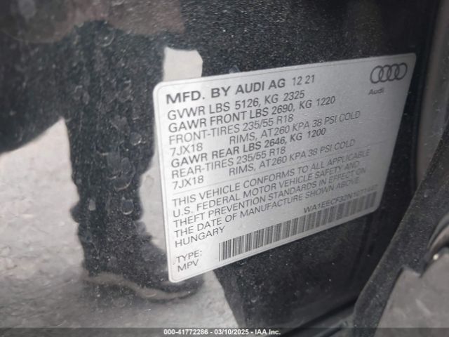 WA1EECF32N1071447 Audi Q3 Premium Plus 45 Tfsi S Line Quattro Tiptronic