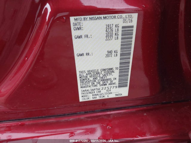 1N4AL3AP7GC225779 Nissan Altima