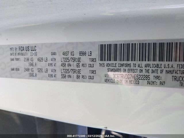 3C6TRVDG7HE522285 RAM Promaster 2500 High Roof 159 Wb