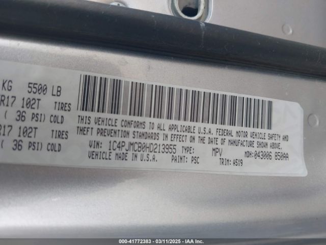 2017 JEEP CHEROKEE 1C4PJMCB0HD213955 Photo 8