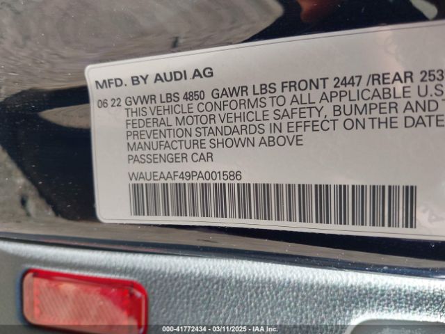 WAUEAAF49PA001586 Audi A4 Premium Plus 45 Tfsi S Line Quattro S Tronic