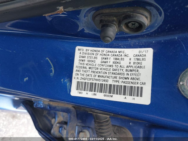 2HGFC2F57HH513450 Honda Civic Lx