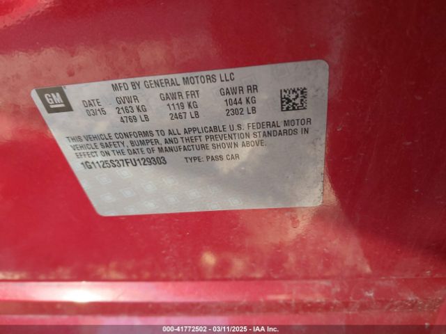 1G1125S37FU129303 Chevrolet Impala 2lt