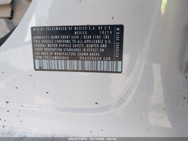 3VWL17AJ7GM263844 Volkswagen Jetta 1.8t Sel
