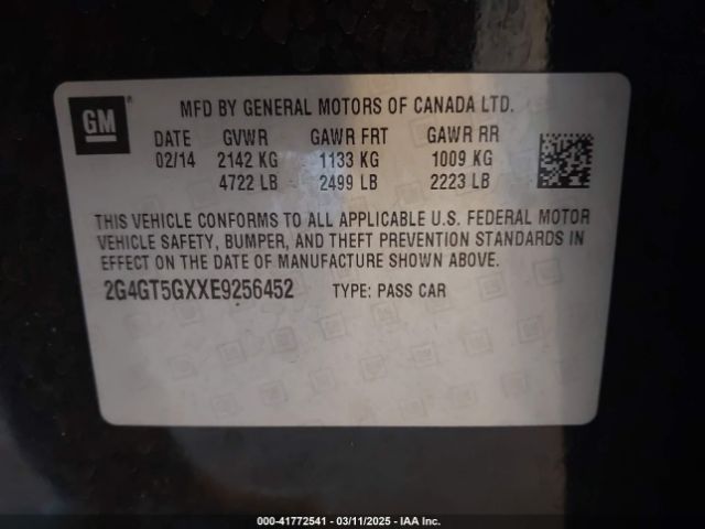 2G4GT5GXXE9256452 Buick REGAL GS