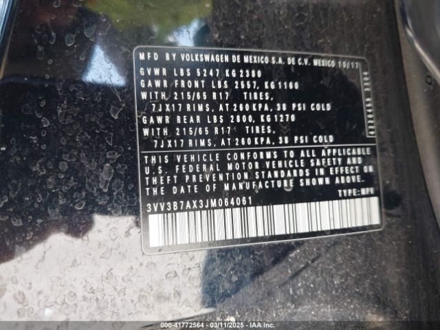 3VV3B7AX3JM064061 Volkswagen Tiguan 2.0t Se/2.0t Sel