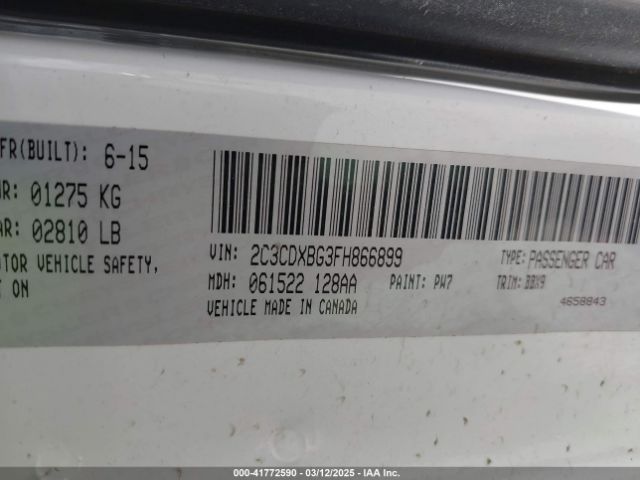 2C3CDXBG3FH866899 Dodge Charger Se