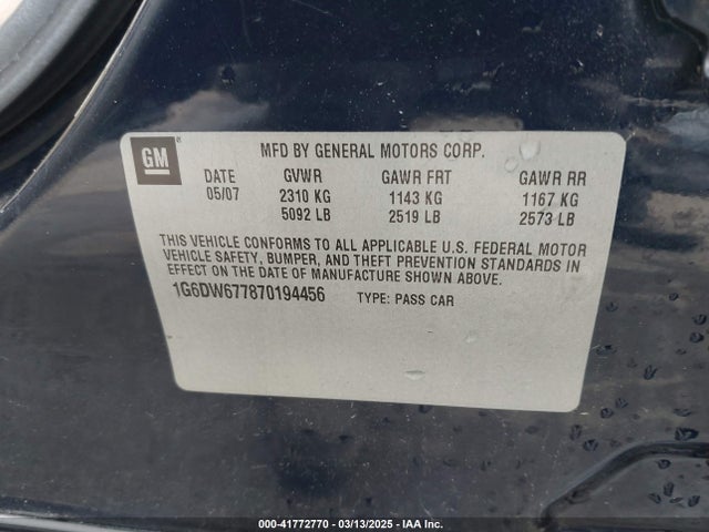 2007 CADILLAC STS 1G6DW677870194456 Photo 8