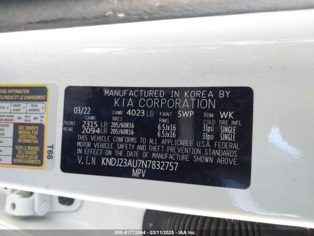 KNDJ23AU7N7832757 KIA SOUL LX