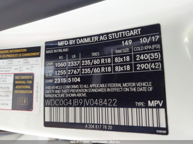 WDC0G4JB9JV048422 Mercedes-Benz GLC 300