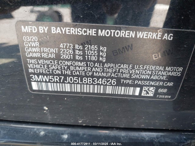 3MW5R7J05L8B34626 BMW 330i Xdrive