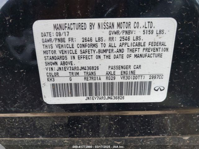 2018 INFINITI Q50 JN1EV7AR0JM436826 Photo 8