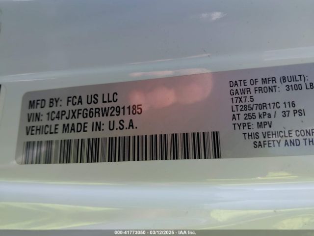 1C4PJXFG6RW291185 Jeep Wrangler 4-door Rubicon 4x4