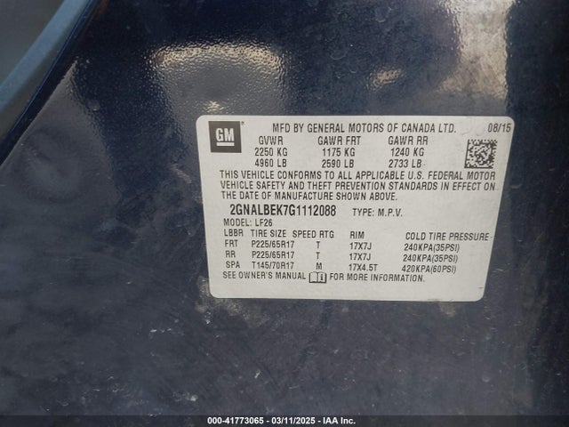 2GNALBEK7G1112088 Chevrolet EQUINOX LS