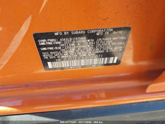 JF2GTAJC4JH349073 Subaru Crosstrek 2.0i Limited