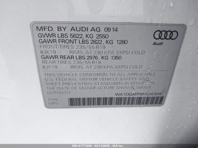 WA1DGAFPXFA043040 Audi Q5 3.0t Premium Plus