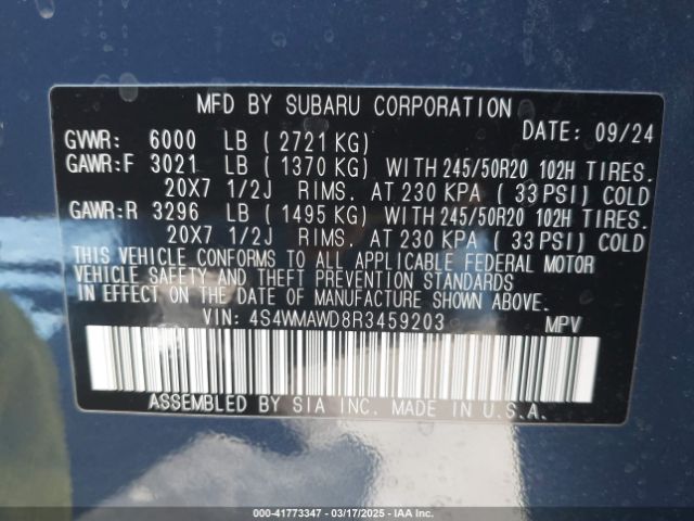 4S4WMAWD8R3459203 Subaru Ascent Touring 7-passenger