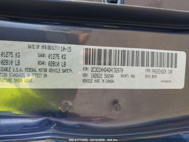 2016 DODGE CHARGER 2C3CDXHG4GH132670 Photo 8