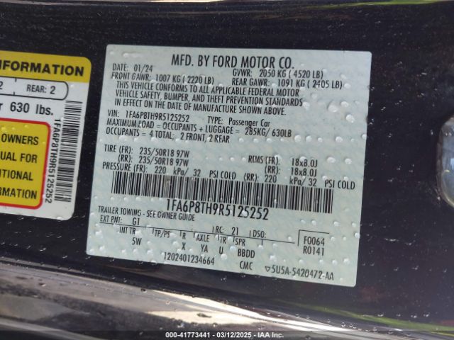1FA6P8TH9R5125252 Ford Mustang Ecoboost Premium Fastback