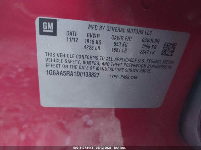 2013 CADILLAC ATS 1G6AA5RA1D0138827 Photo 8