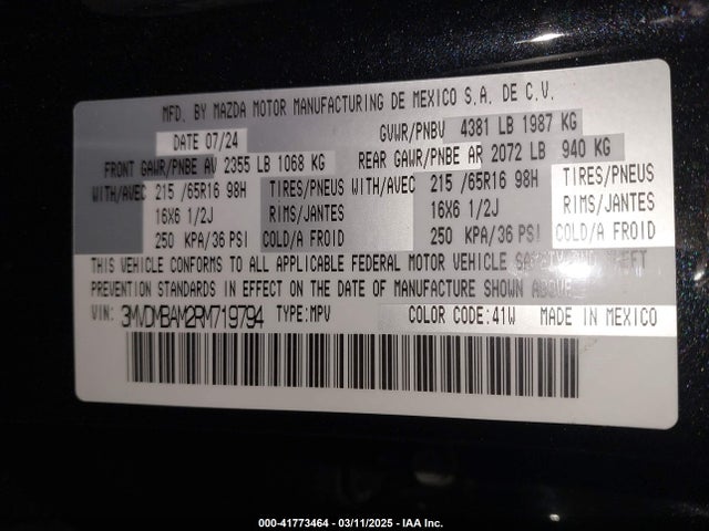 3MVDMBAM2RM719794 Mazda Cx-30 2.5 S