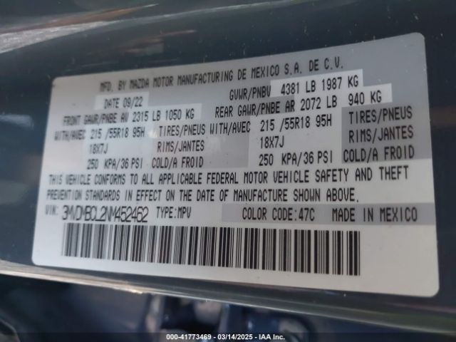 3MVDMBCL2NM452462 Mazda Cx-30 Carbon Edition