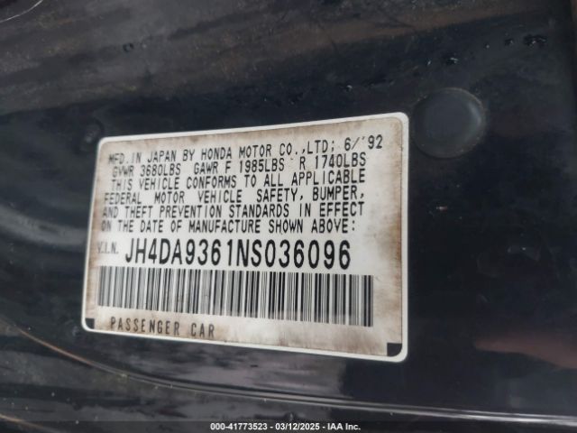 1992 ACURA INTEGRA JH4DA9361NS036096 Photo 8