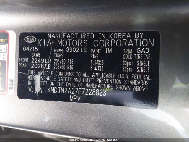 KNDJN2A27F7228823 KIA Soul