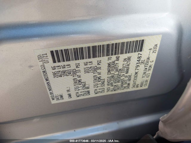 5N1AT3CB2MC793487 Nissan Rogue Sl Intelligent Awd