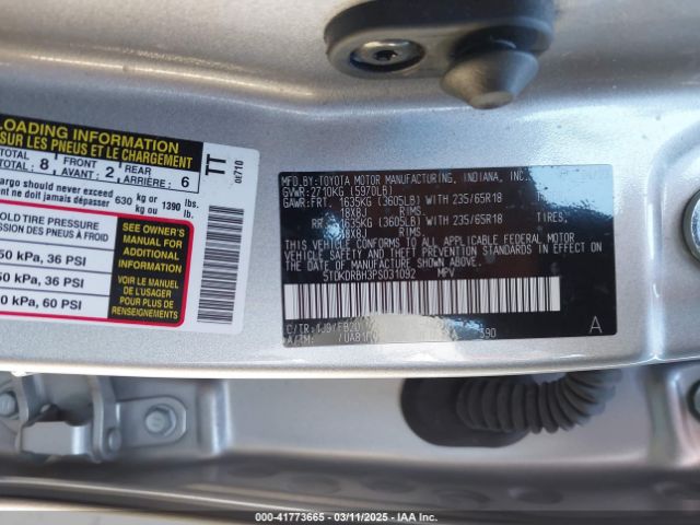 5TDKDRBH3PS031092 Toyota Highlander Le