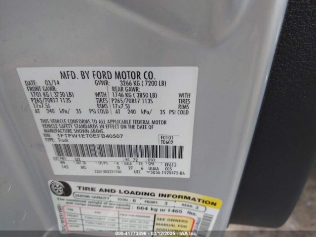 2014 FORD F-150 1FTFW1ET0EFB40507 Photo 8