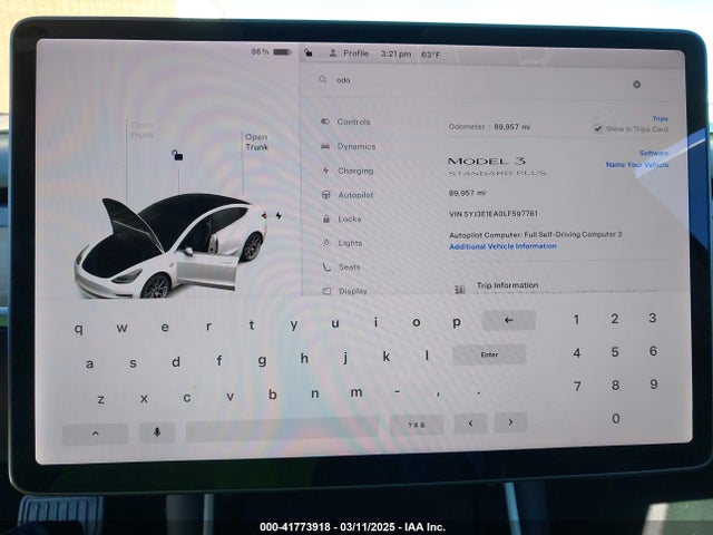 5YJ3E1EA0LF597761 Tesla Model 3 Standard Range Plus Rear-wheel Drive/standard Range Rear-wheel Drive