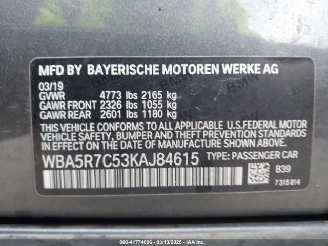 WBA5R7C53KAJ84615 BMW 330i Xdrive