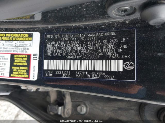 58ADA1C15RU038097 Lexus ES 300H