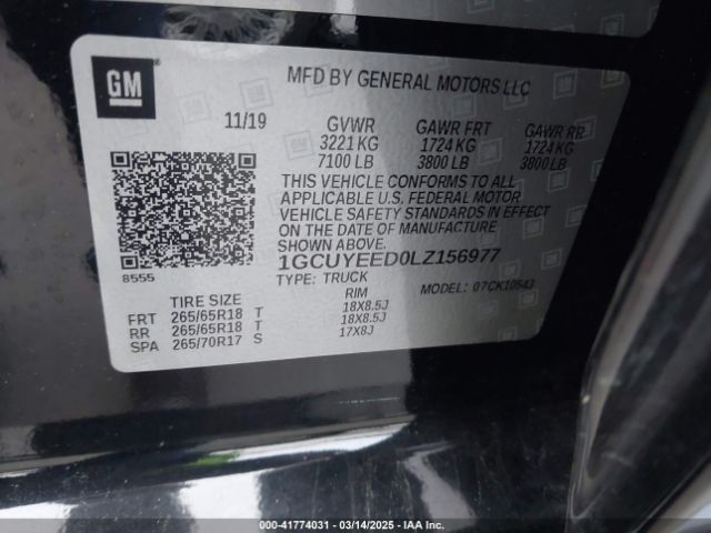 1GCUYEED0LZ156977 Chevrolet Silverado 1500 4wd  Short Bed Rst