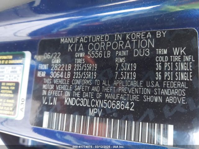 KNDC3DLCXN5068642 KIA Ev6 Wind